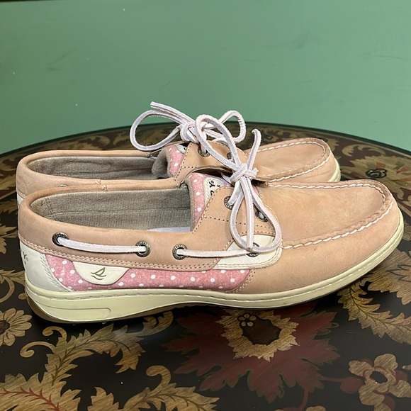 Sperry Top-Sider Tan Leather Memory Foam Cushioned Boat Shoes Loafers size 8.5 - Picture 2 of 15